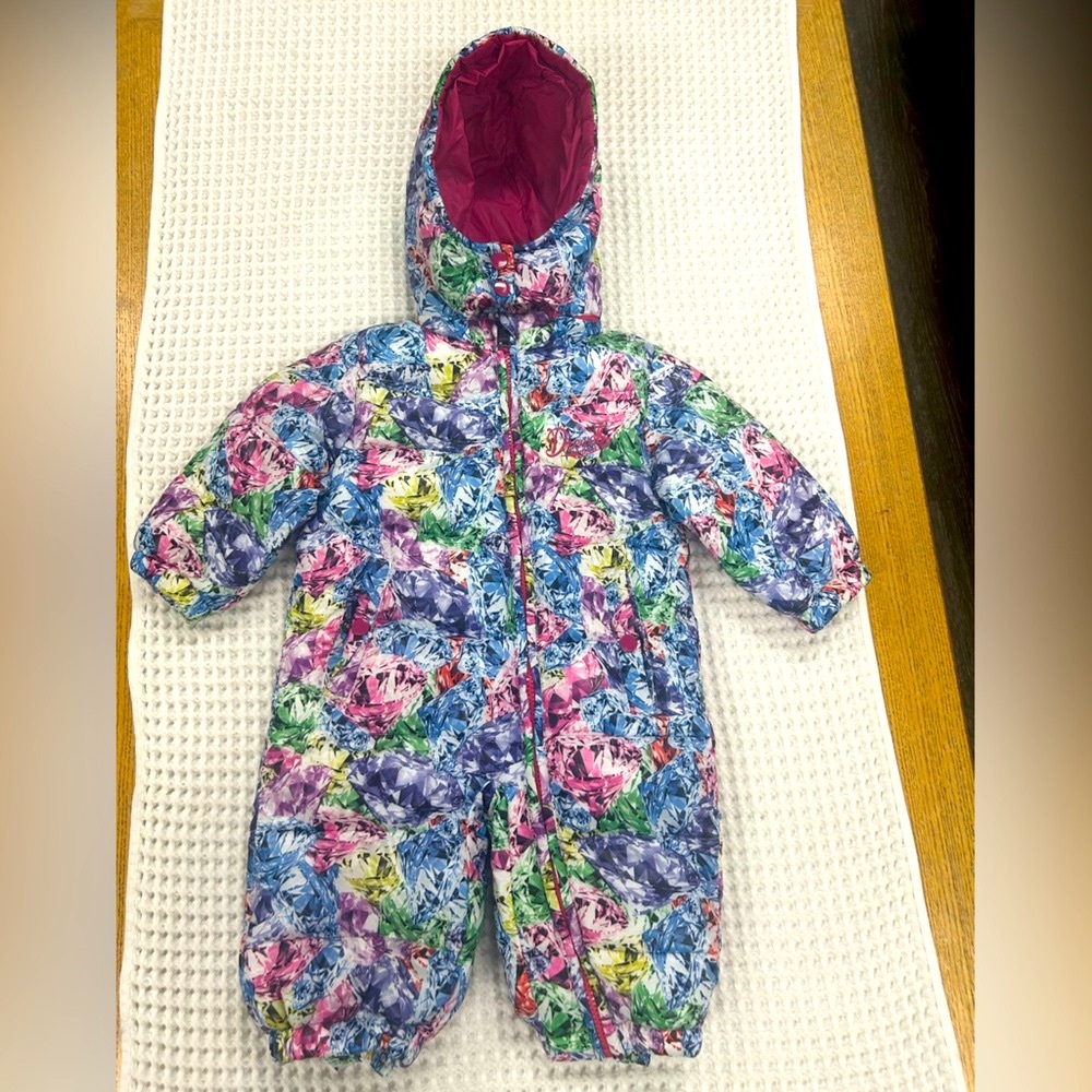 DIESEL Baby Girl Diamond Print Snow Ski Suit. Size 12 months. MSRP $149.00